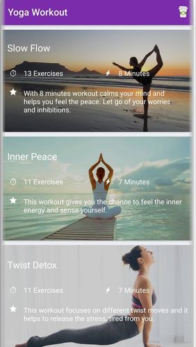 Yoga workout - Daily yoga を無料でアンドロイドにダウンロード。携帯電話やタブレット用のプログラム。