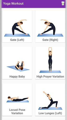 アンドロイド用のアプリYoga workout - Daily yoga 。タブレットや携帯電話用のプログラムを無料でダウンロード。