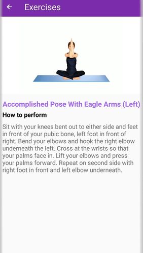 Capturas de tela do programa Yoga workout - Daily yoga em celular ou tablete Android.