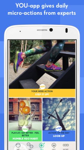 Screenshots of YOU-app - Health & mindfulness program for Android phone or tablet.