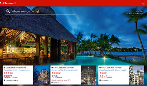 Laden Sie kostenlos Hotels.com: Hotel reservation für Android Herunter. Programme für Smartphones und Tablets.