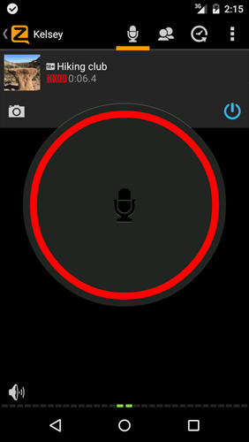 Screenshots of Zello: PTT Walkie Talkie program for Android phone or tablet.