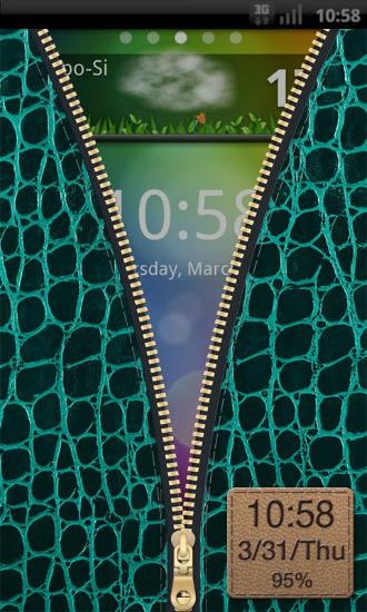 Скріншот програми Zipper Lock Leather на Андроїд телефон або планшет.