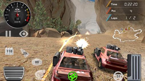 Jouer à Armored off-road racing pour Android. Téléchargement gratuit de Courses armées sur les routes défoncées .