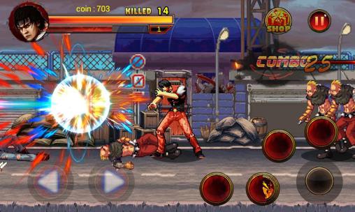 King of kungfu: Street combat - Android ゲームのスクリーンショット。 ゲームプレイキング・オブ・カンフー:ストリート・コンバット。 Android タブレット、携帯電話用King of kungfu: Street combatのスクリーンショット。