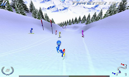 Snowboard racing ultimate - Screenshots do jogo para Android. Jogabilidade do Corrida de snowboard final. Screenshots do Snowboard racing ultimate - Perigoso para tablet e celular Android.