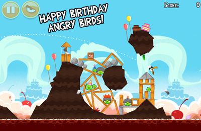 Angry Birds HD: Birdday Party - iPhone-Game Screenshots. Spielszene Wütende Vögel HD: Vogelparty. Screenshots vom Spiel Angry Birds HD: Birdday Party für iPhone, iPad oder iPod.
