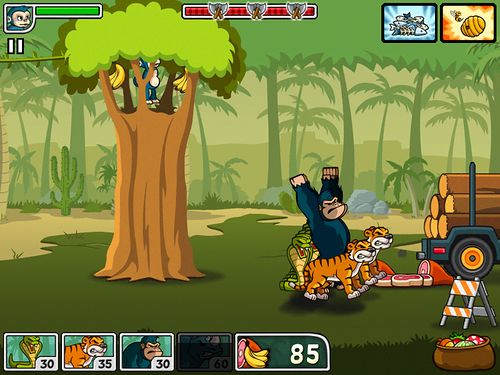Геймплей Lumber whack: Defend the wild для Айпад.
