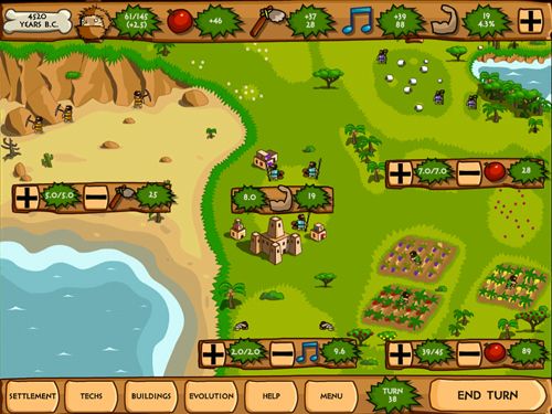 Pre-civilization: Marble age - iPhone ゲームのスクリーンショット。 ゲームプレイプレシヴィライゼーション:マーブル・エージ。 iPhone、iPad または iPod 用Pre-civilization: Marble ageゲームのスクリーンショット。