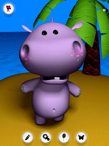 Talking baby hippo - iPhone-Game Screenshots. Spielszene Sprechender Babyhippo. Screenshots vom Spiel Talking baby hippo für iPhone, iPad oder iPod.