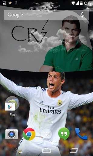Écrans de 3D Cristiano Ronaldo pour tablette et téléphone Android.