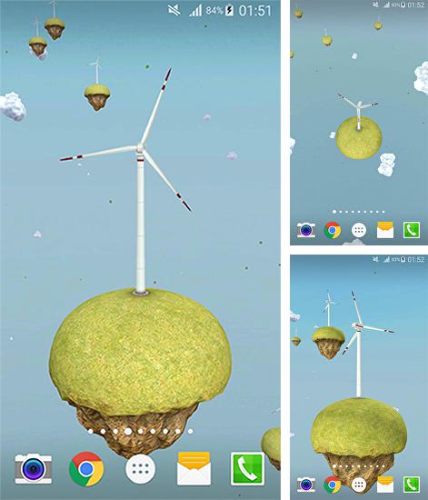 Дополнительно к живым обоям на Андроид телефоны и планшеты Неоновый лев, вы можете также бесплатно скачать заставку Windmill 3D.