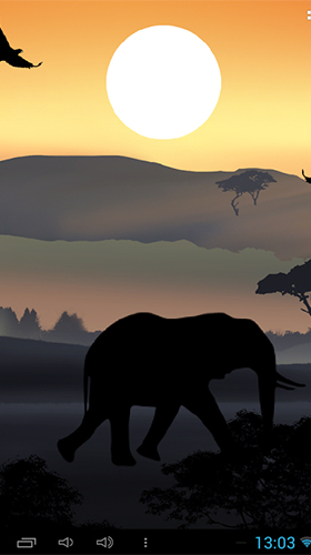 Screenshots do Pôr do sol africano para tablet e celular Android.