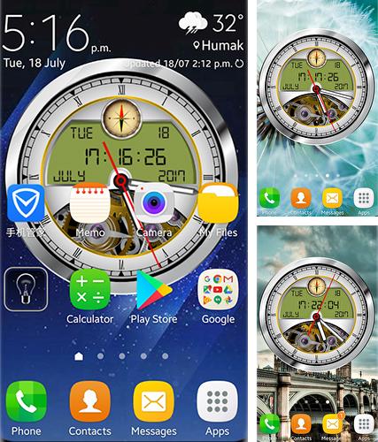 Kostenloses Android-Live Wallpaper Analoge Uhr 3D. Vollversion der Android-apk-App Analog clock 3D für Tablets und Telefone.