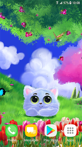 Screenshots do Gato animado para tablet e celular Android.