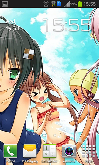 Écrans de Anime girl pour tablette et téléphone Android.