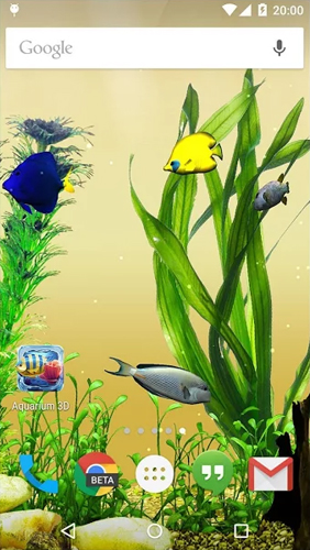 Screenshots of the Aquarium for Android tablet, phone.