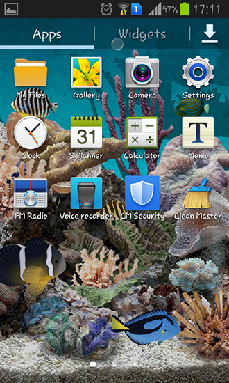 Android タブレット、携帯電話用水族館  3Dのスクリーンショット。
