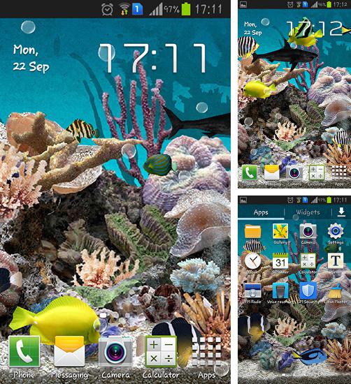 Kostenloses Android-Live Wallpaper Aquarium 3D. Vollversion der Android-apk-App Aquarium 3D für Tablets und Telefone.