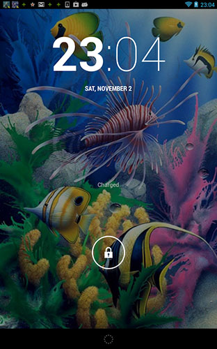 Screenshots do Aquário 3D para tablet e celular Android.