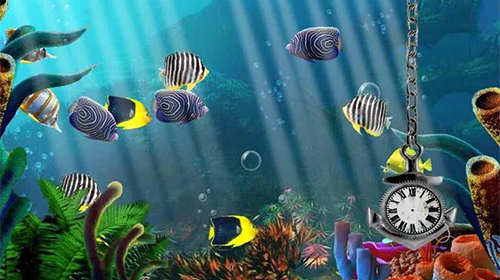 Aquarium: Clock - безкоштовно скачати живі шпалери на Андроїд телефон або планшет.