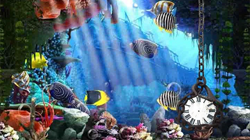 Screenshots of the Aquarium: Clock for Android tablet, phone.