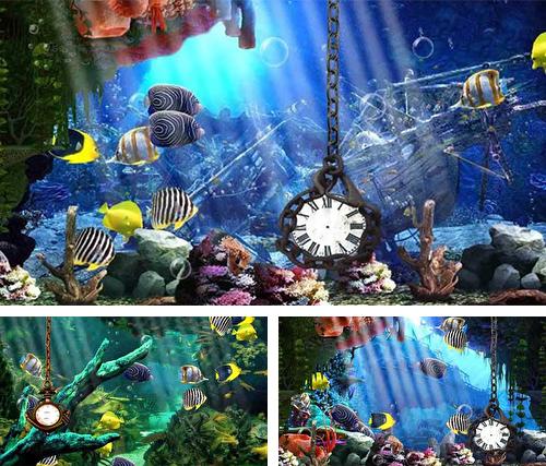 Télécharger le fond d'écran animé gratuit Aquarium: Chrono . Obtenir la version complète app apk Android Aquarium: Clock pour tablette et téléphone.