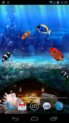 Fondos de pantalla animados a Aquarium para Android. Descarga gratuita fondos de pantalla animados Aquario.