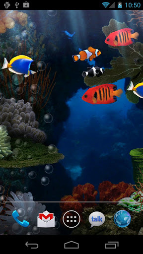 Écrans de Aquarium pour tablette et téléphone Android.