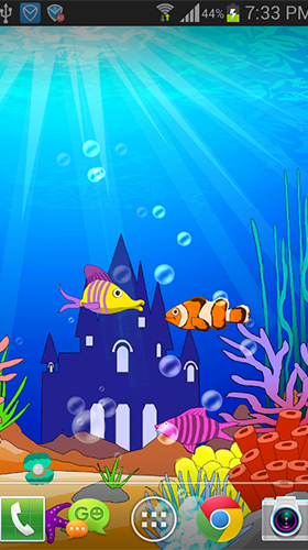 Kostenloses Android-Live Wallpaper Aquarium: Unterwasser. Vollversion der Android-apk-App Aquarium: Undersea für Tablets und Telefone.