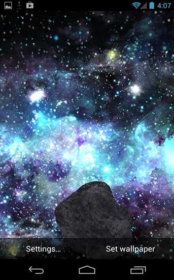 Screenshots do Asteróide Apophis para tablet e celular Android.