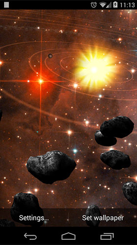 Asteroid belt by Kittehface Software - бесплатно скачать живые обои на Андроид телефон или планшет.