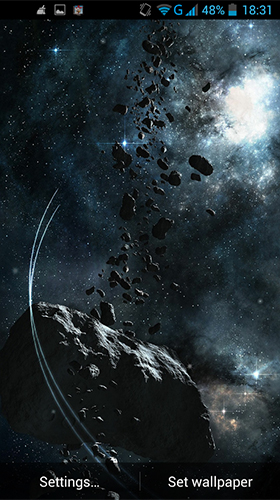 Capturas de pantalla de Asteroids by LWP World para tabletas y teléfonos Android.