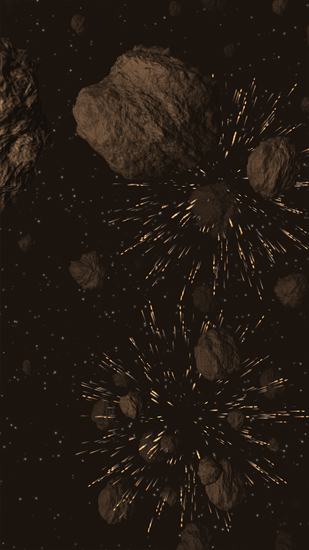 Screenshots of the Asteroids 3D for Android tablet, phone.