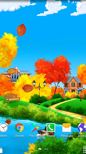 Screenshots do Dia de outono ensolarado para tablet e celular Android.