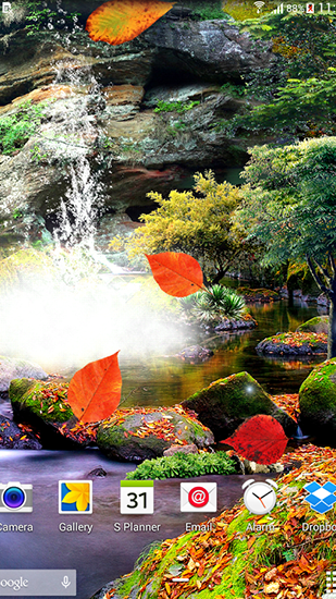 Écrans de Autumn waterfall 3D pour tablette et téléphone Android.