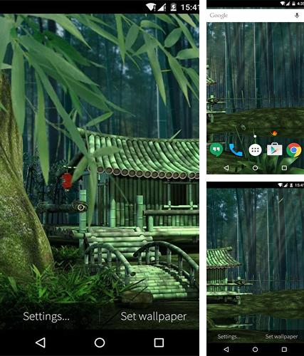 Kostenloses Android-Live Wallpaper Bambus-Haus 3D. Vollversion der Android-apk-App Bamboo house 3D für Tablets und Telefone.