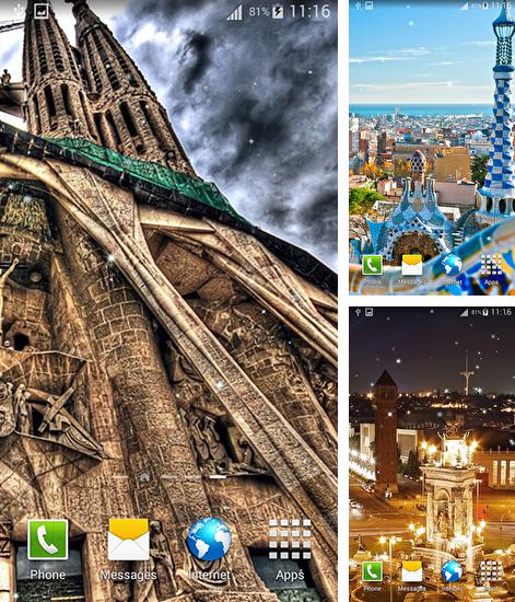 Дополнительно к живым обоям на Андроид телефоны и планшеты Рождественские елки, вы можете также бесплатно скачать заставку Barcelona.