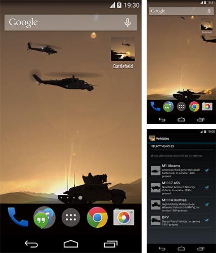 Kostenloses Android-Live Wallpaper Schlachtfeld. Vollversion der Android-apk-App Battlefield für Tablets und Telefone.