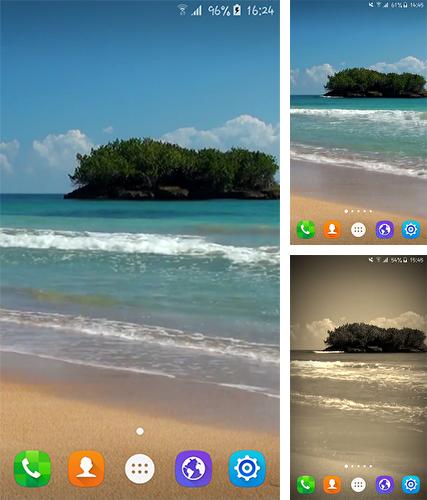 Kostenloses Android-Live Wallpaper Strand. Vollversion der Android-apk-App Beach by Byte Mobile für Tablets und Telefone.