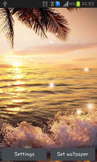 Baixe o papeis de parede animados Beach sunset para Android gratuitamente. Obtenha a versao completa do aplicativo apk para Android Pôr do sol na praia para tablet e celular.