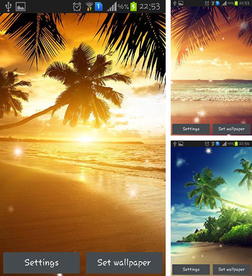 En plus du fond d'écran Tulipes brillantes  pour téléphones et tablettes Android, vous pouvez aussi télécharger gratuitement Soleil couchant à la plage, Beach sunset.