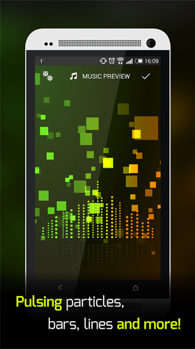 Écrans de Beautiful music visualizer pour tablette et téléphone Android.