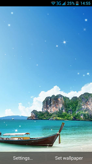 Fondos de pantalla animados a Beautiful seascape para Android. Descarga gratuita fondos de pantalla animados Hermoso paisaje marino.