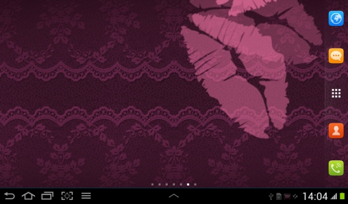 Android タブレット、携帯電話用ブラック・アンド・ピンクのスクリーンショット。