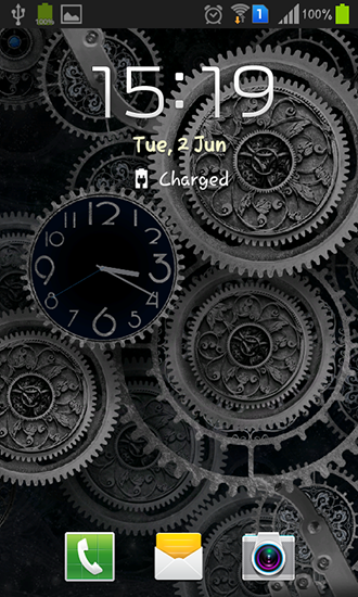 Screenshots of the Black clock by Mzemo for Android tablet, phone.
