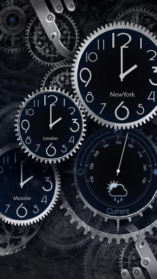 Fondos de pantalla animados a Black Clock para Android. Descarga gratuita fondos de pantalla animados Relojes negros.