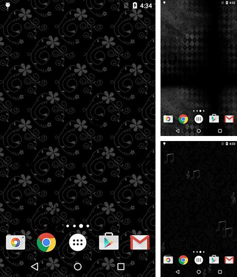 Kostenloses Android-Live Wallpaper Schwarze Muster. Vollversion der Android-apk-App Black patterns für Tablets und Telefone.