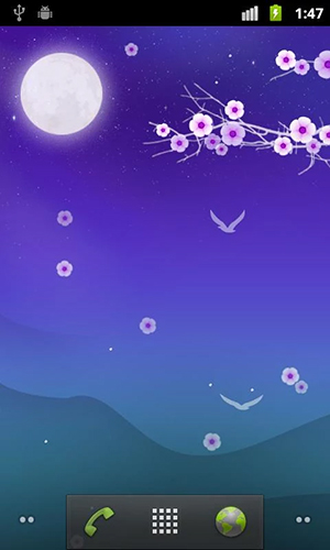 Blooming night für Android spielen. Live Wallpaper Blühende Nacht kostenloser Download.