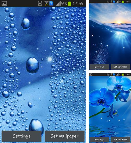 Дополнительно к живым обоям на Андроид телефоны и планшеты Дождь, вы можете также бесплатно скачать заставку Blue.